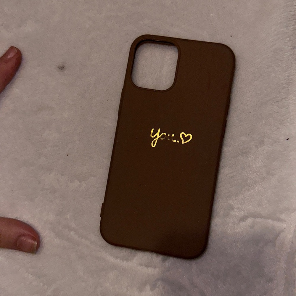 iPhone 12 mini “you❤️” case tan